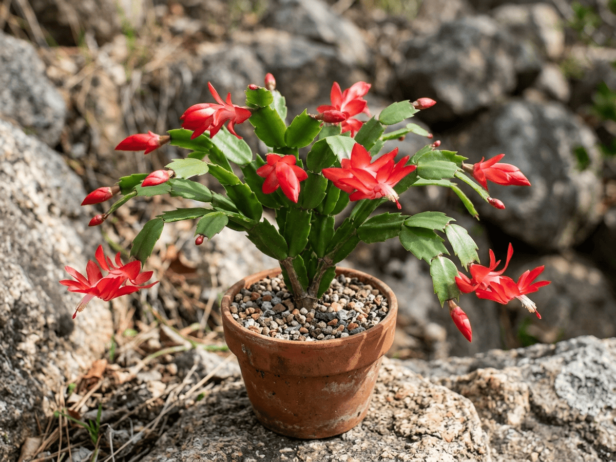 Cactus di Natale (Schlumbergera truncata), pianta intera