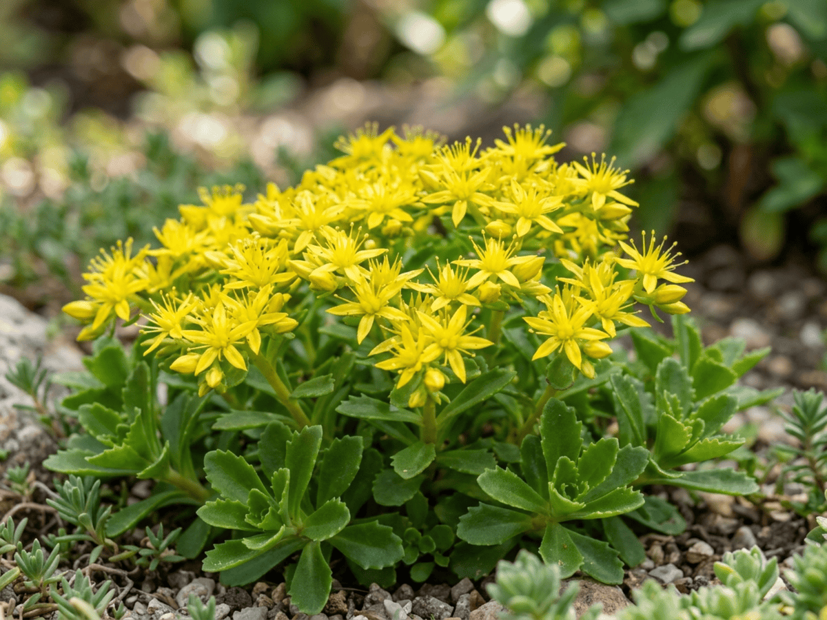 Aizoon Stonecrop — close-up of leaves and flowers