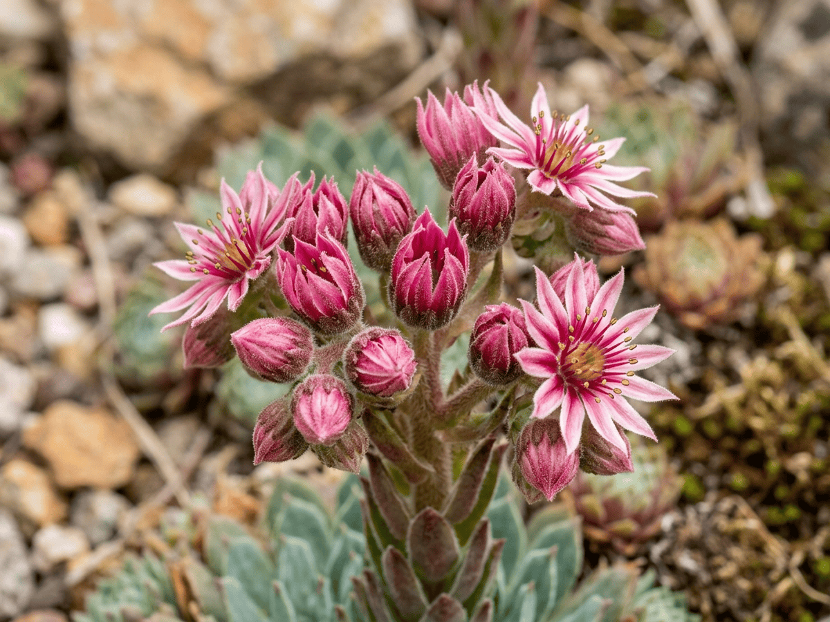 Houseleek — seasonal appearance