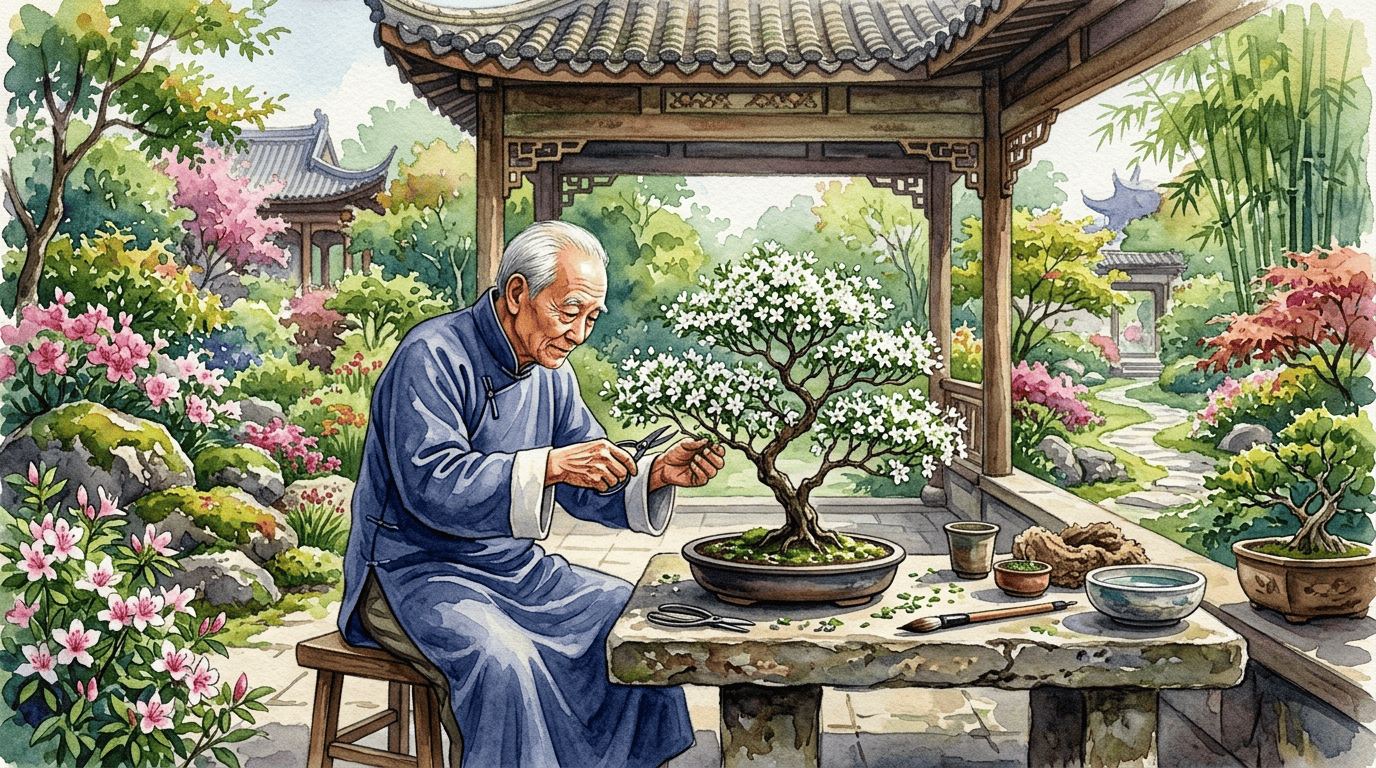 ハクチョウゲにまつわる歴史的な場面のイラスト