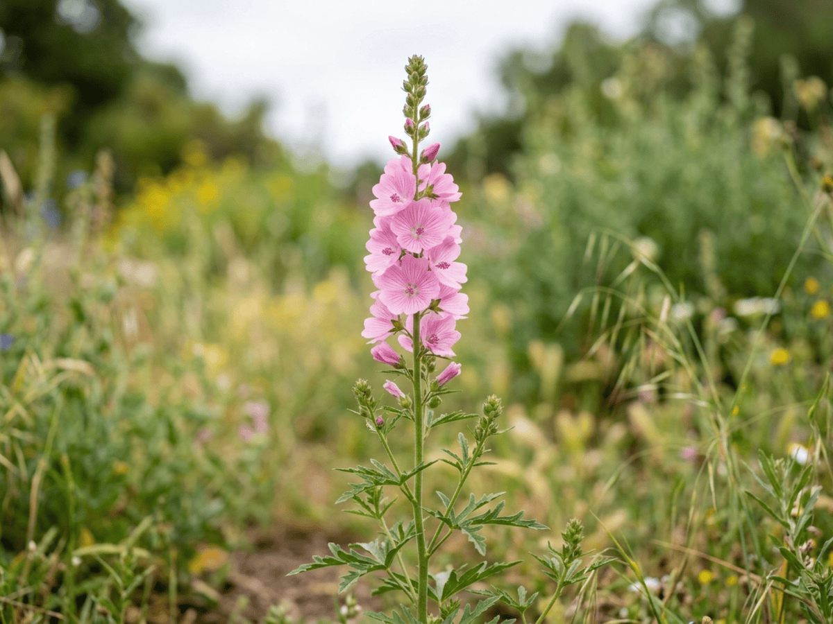Malvenblütige Präriemalve (Sidalcea malviflora), ganze Pflanze