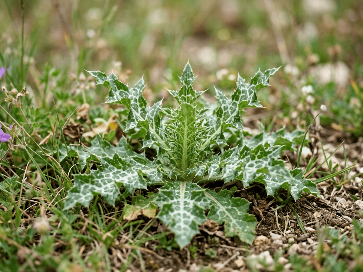 Mariendistel — saisonales Erscheinungsbild