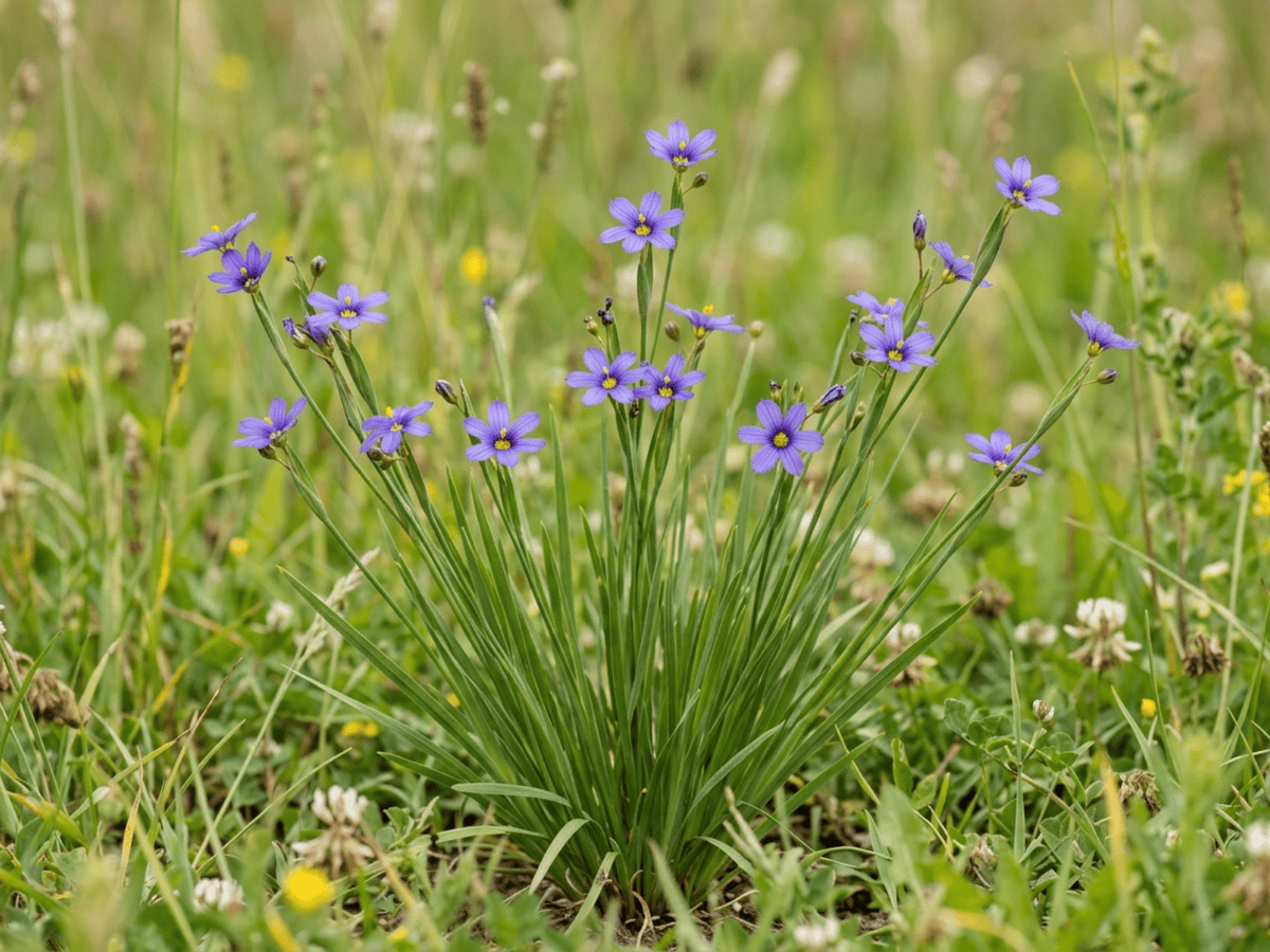 ルリニワゼキショウ(Sisyrinchium angustifolium)の全体像