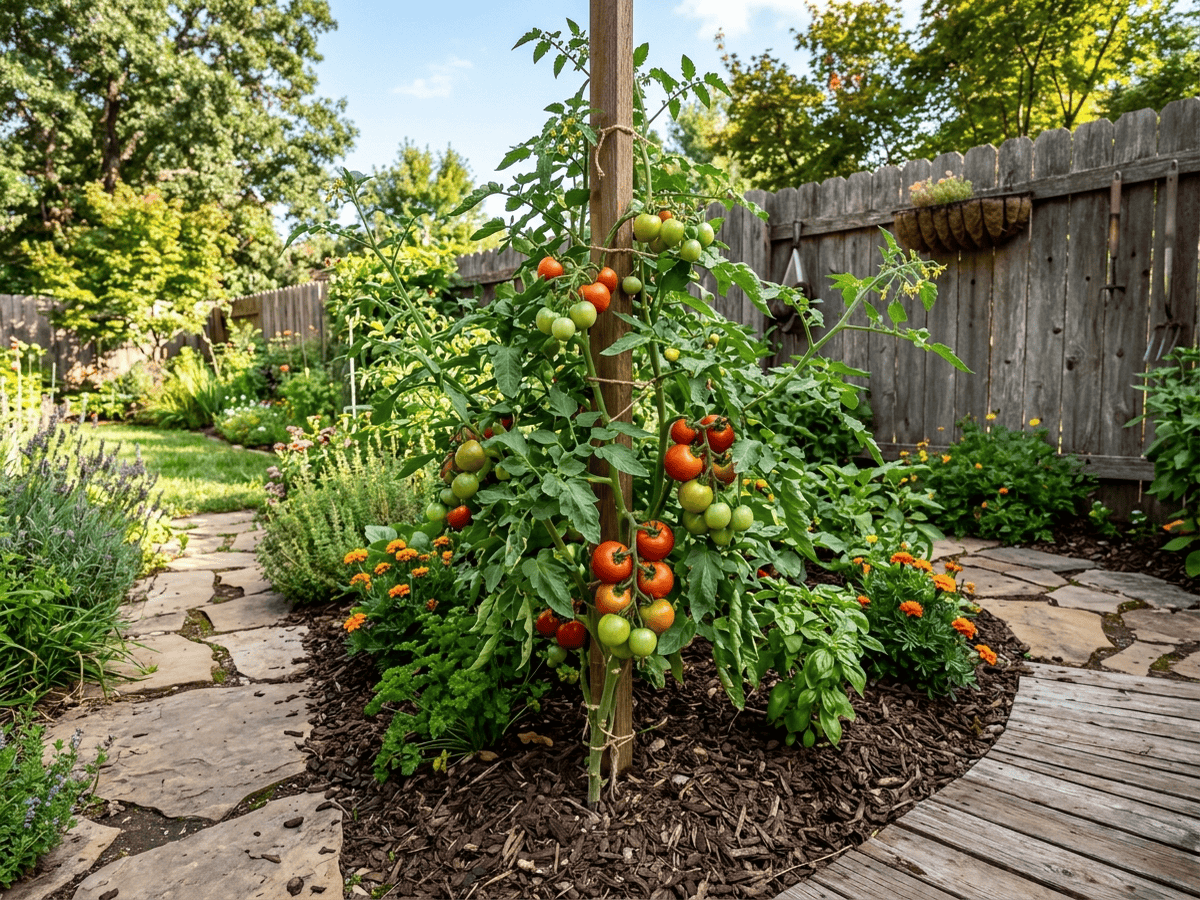 Tomato in a garden setting