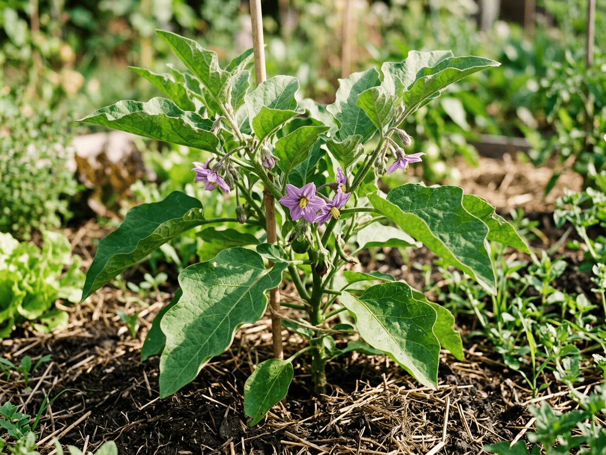Eggplant (Solanum melongena), whole plant