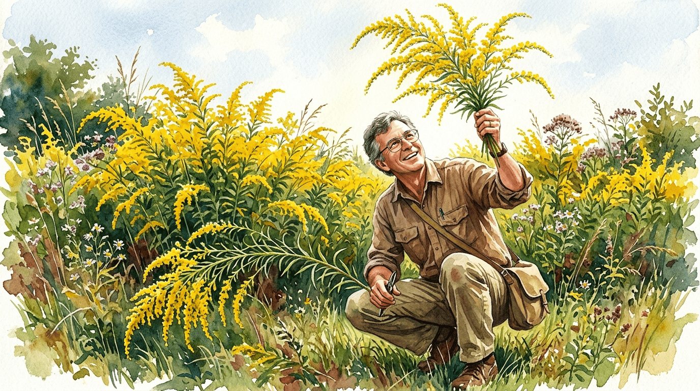 Scena storica illustrata per Verga d'oro rugosa