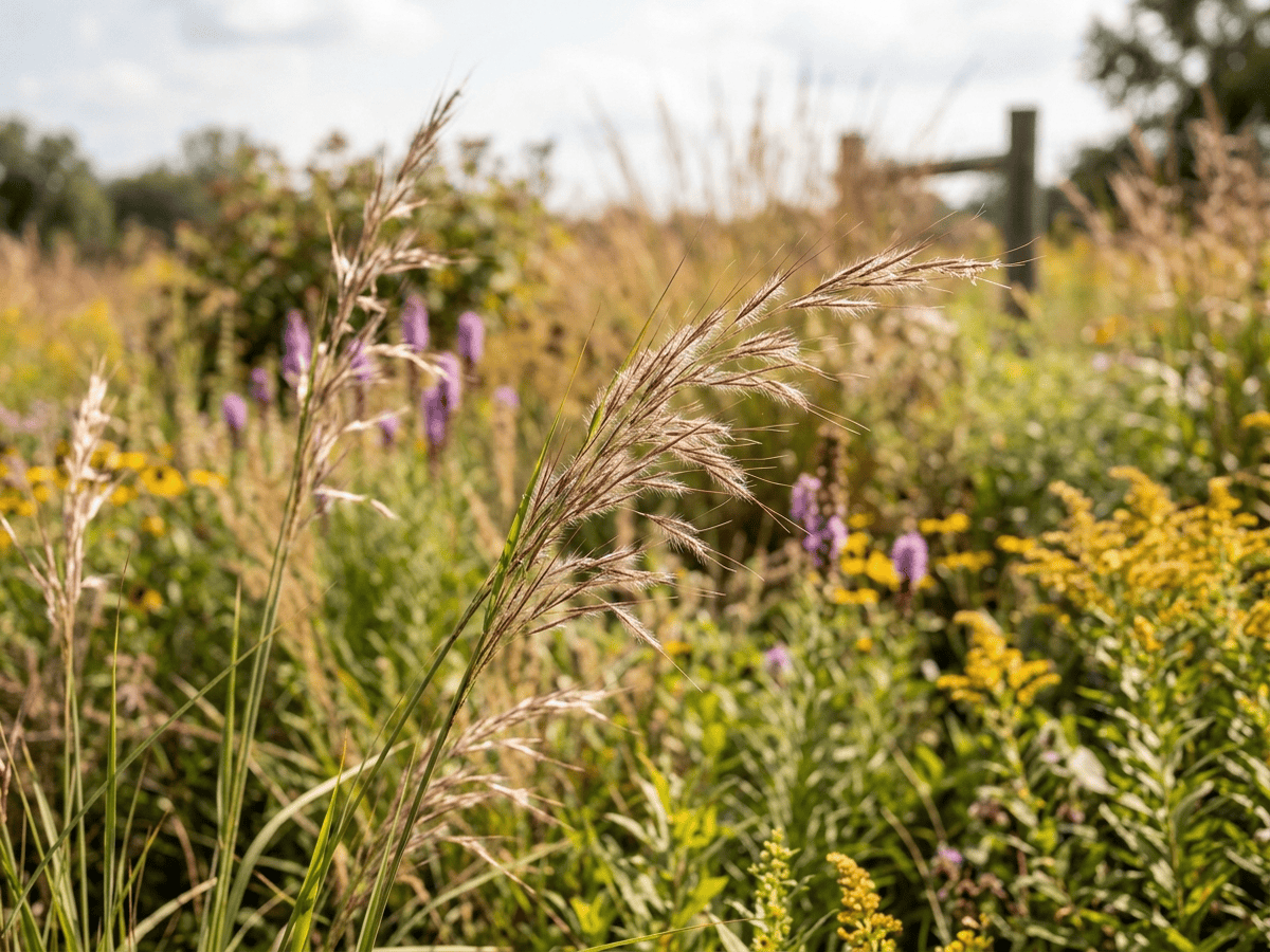 Slender Indiangrass in a garden setting