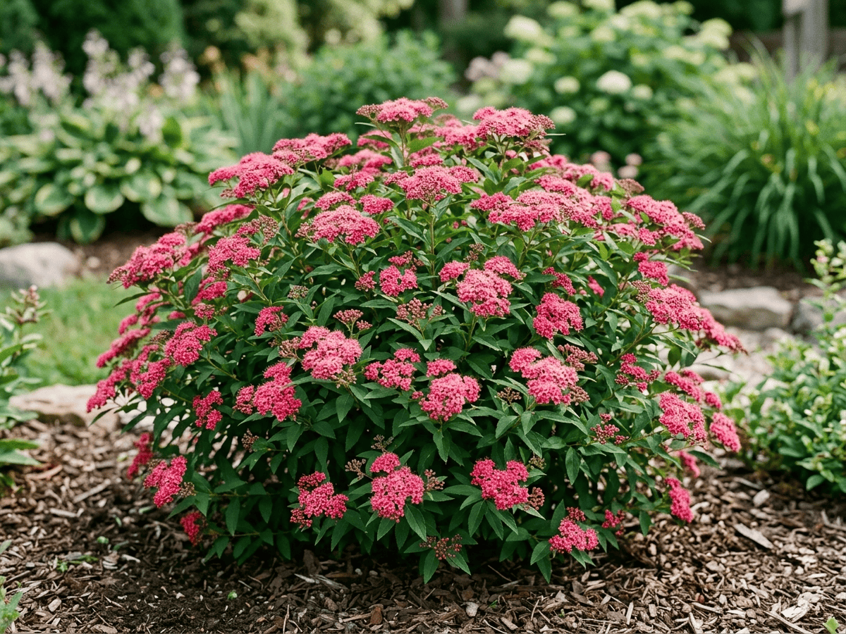 Japanese Spiraea (Spiraea x bumalda), whole plant