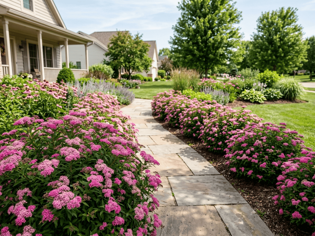 Japanese Spiraea in a garden setting