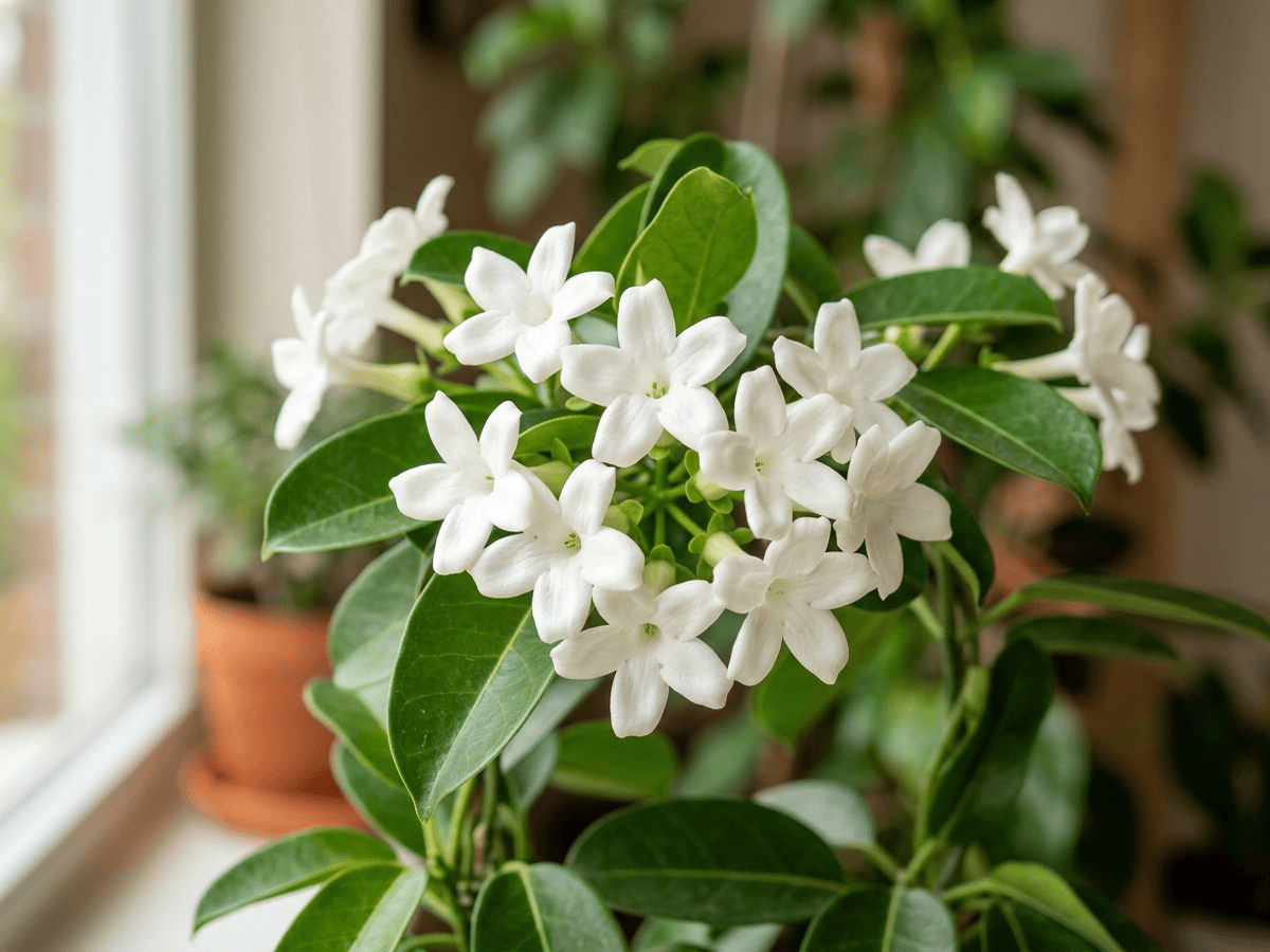 Madagascar Jasmine — close-up of leaves and flowers