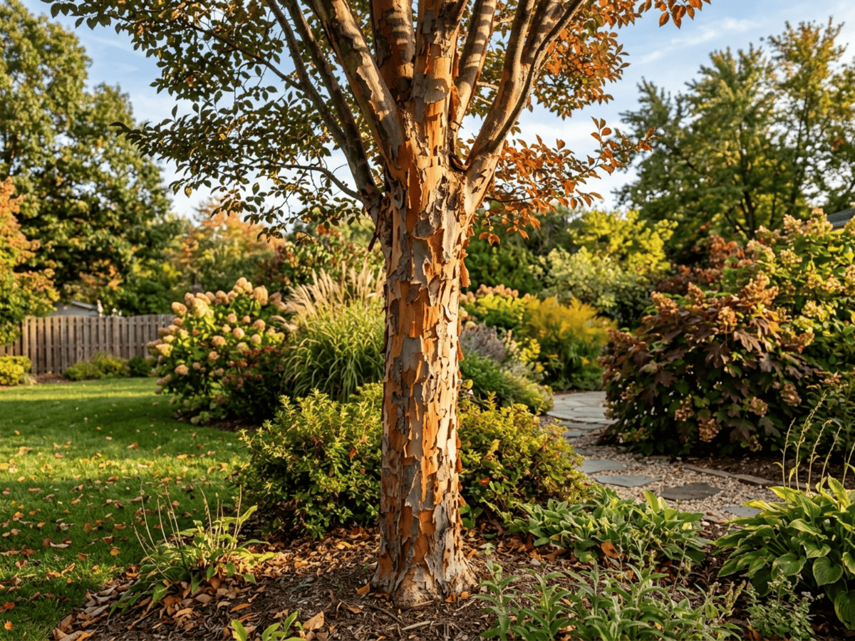 Japanese Stewartia in a garden setting