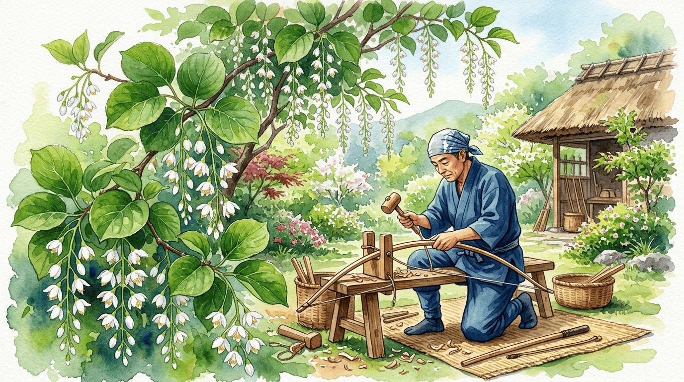 Illustrated historical scene for Fragrant Snowbell