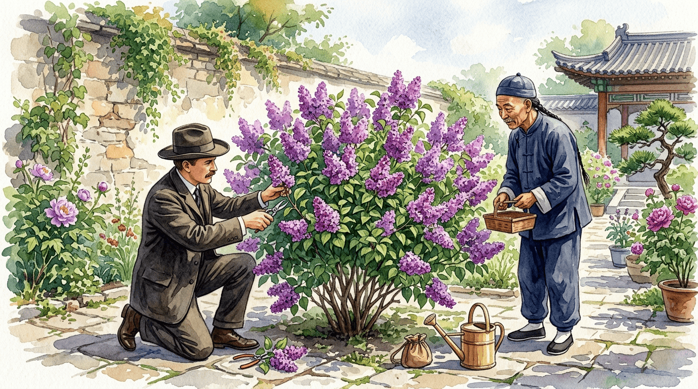 Escena histórica ilustrada de Lila coreana