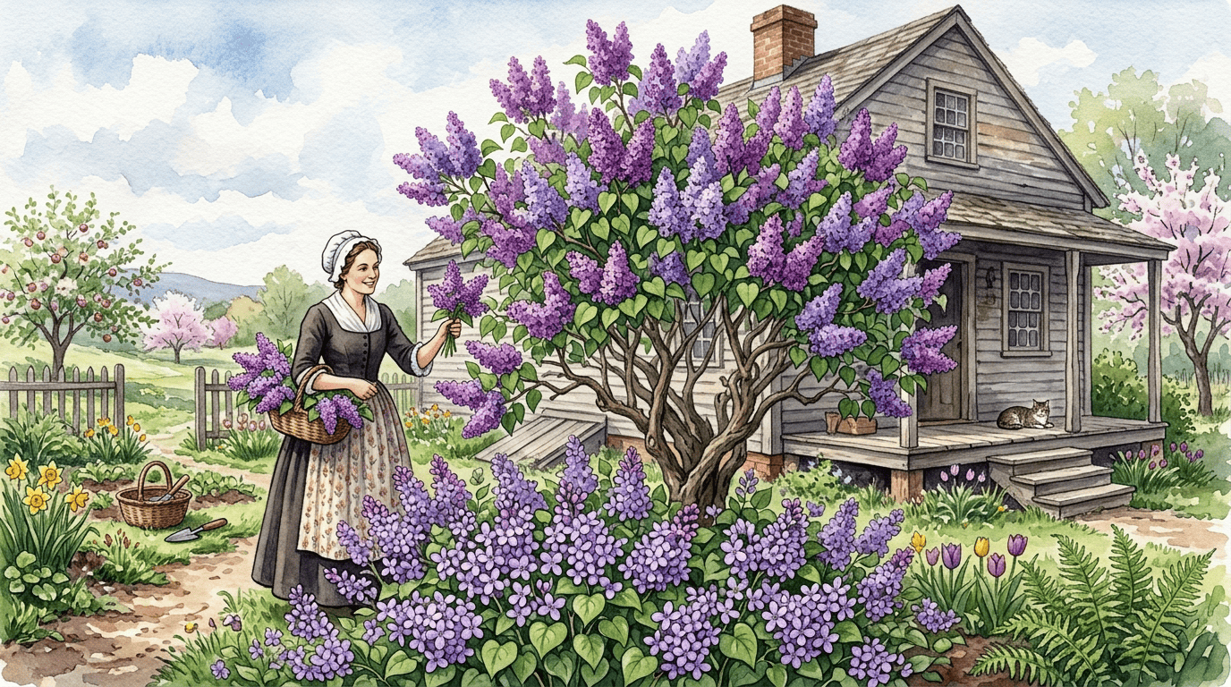 Scène historique illustrée pour Lilas commun