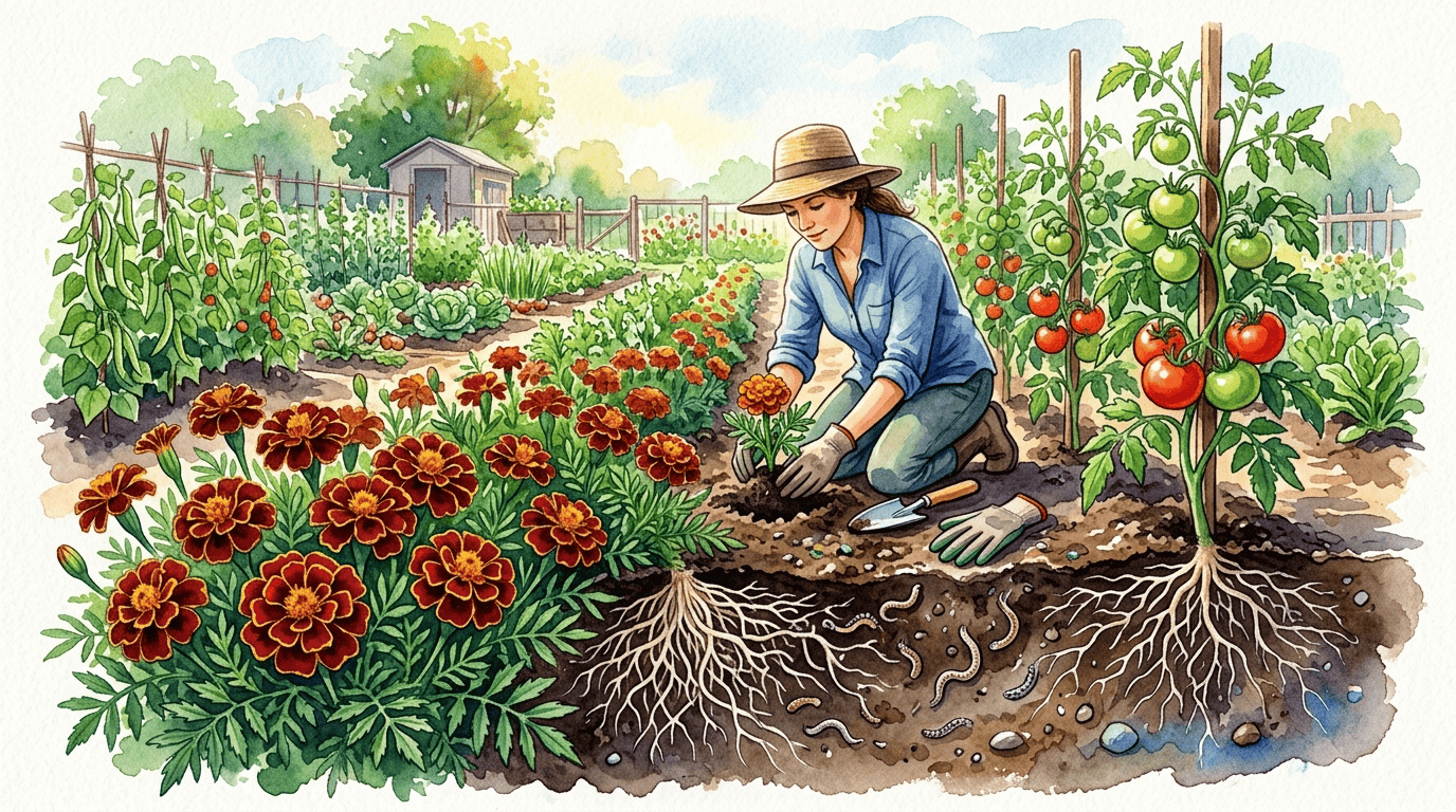 孔雀草历史场景插画