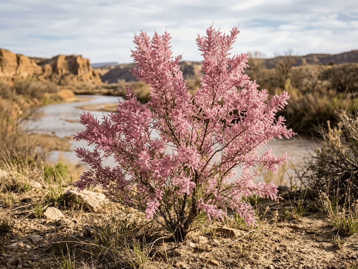 Kaspische Tamariske (Tamarix ramosissima), ganze Pflanze