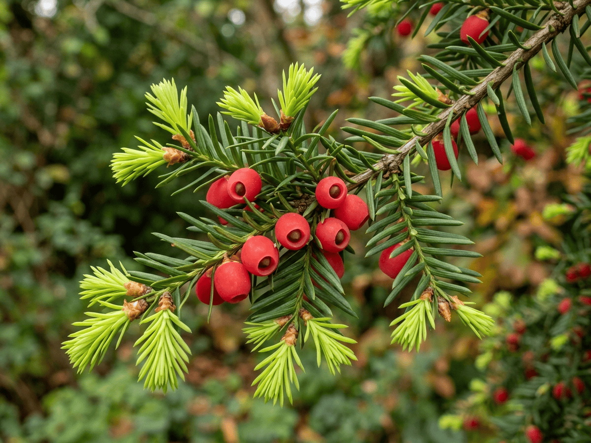 Anglo-Japanese Yew — seasonal appearance