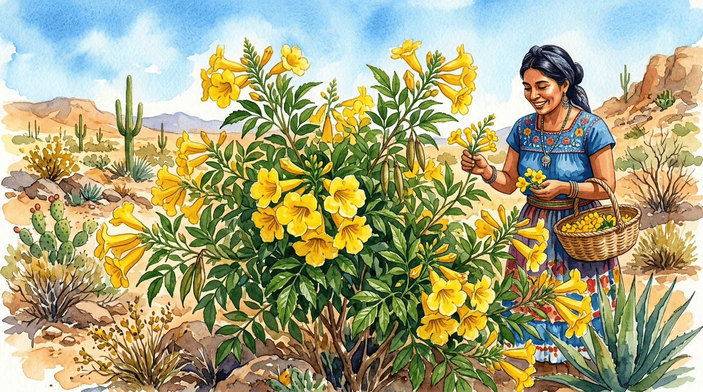 Illustrierte historische Szene zu Gelbe Trompetenblume