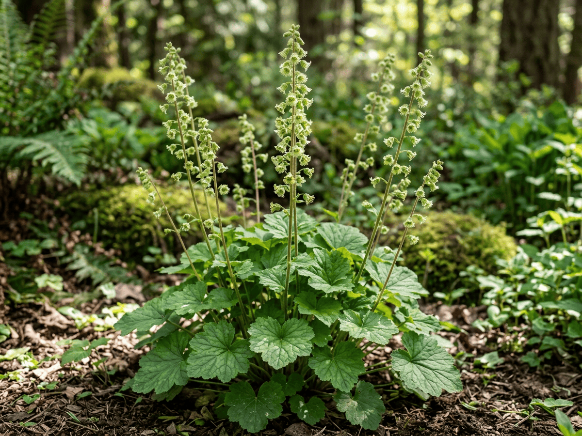 Fringe Cups (Tellima grandiflora), whole plant