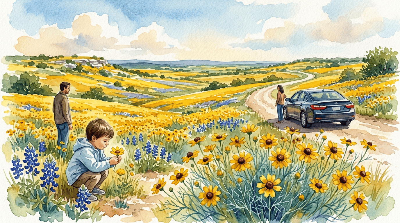 Illustrated historical scene for Stiff Greenthread