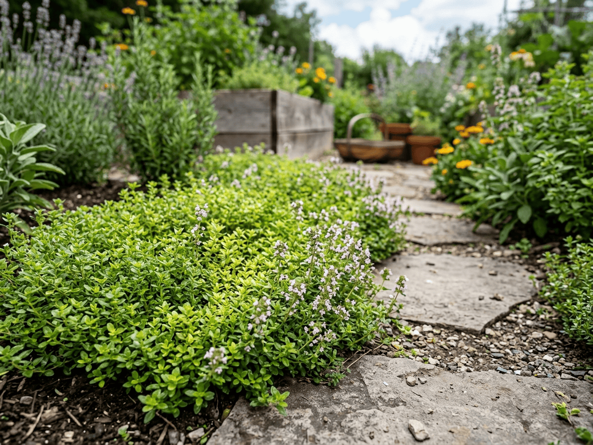 Lemon Thyme in a garden setting