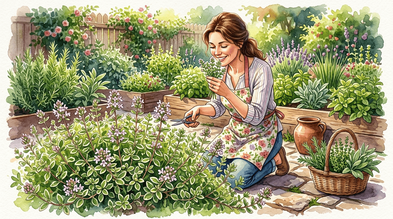 Illustrated historical scene for Lemon Thyme