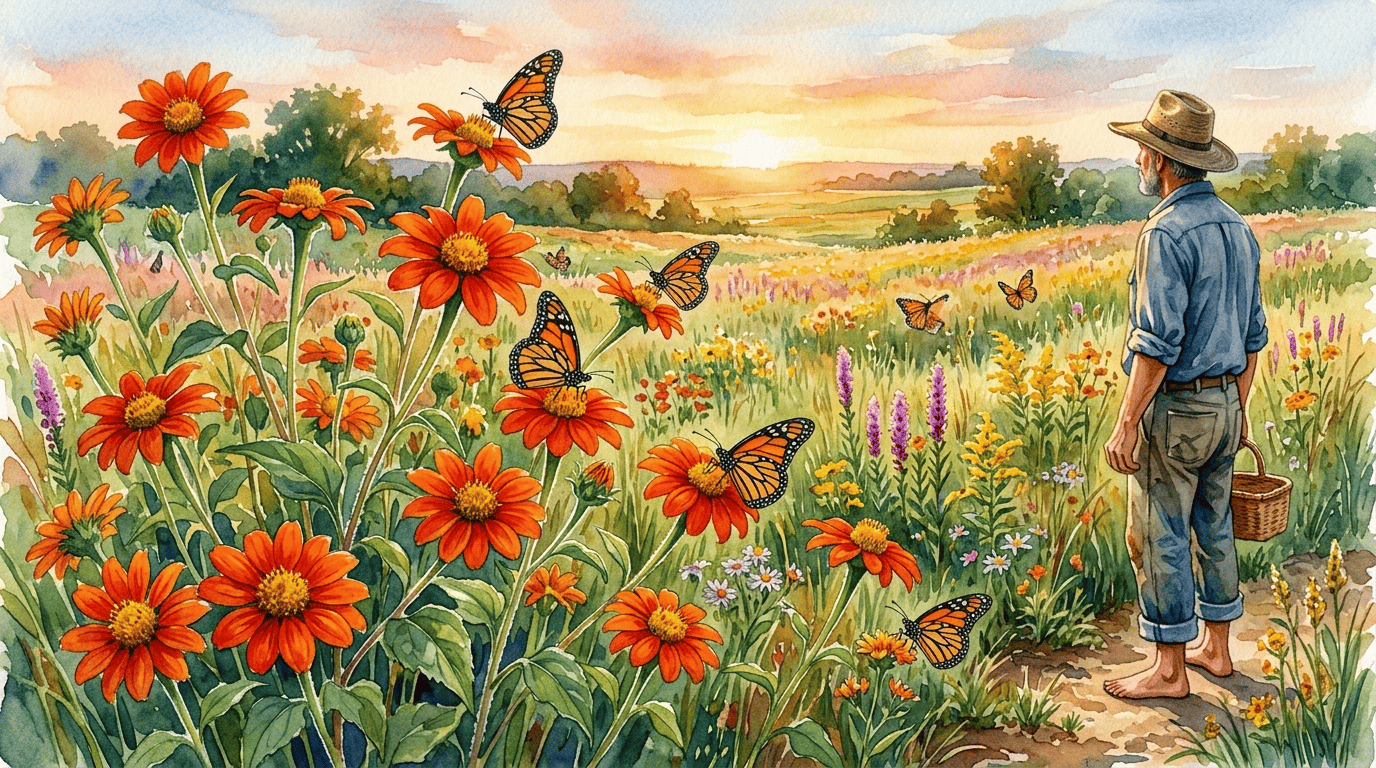 Illustrierte historische Szene zu Mexikanische Sonnenblume