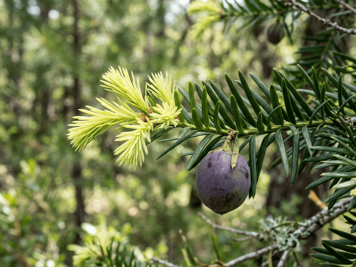 Torreya de California — aspecto estacional
