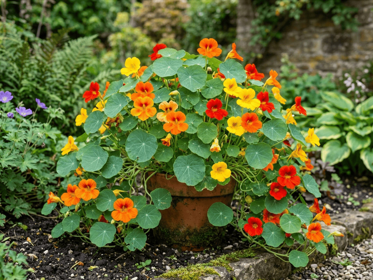 Garden Nasturtium (Tropaeolum majus), whole plant