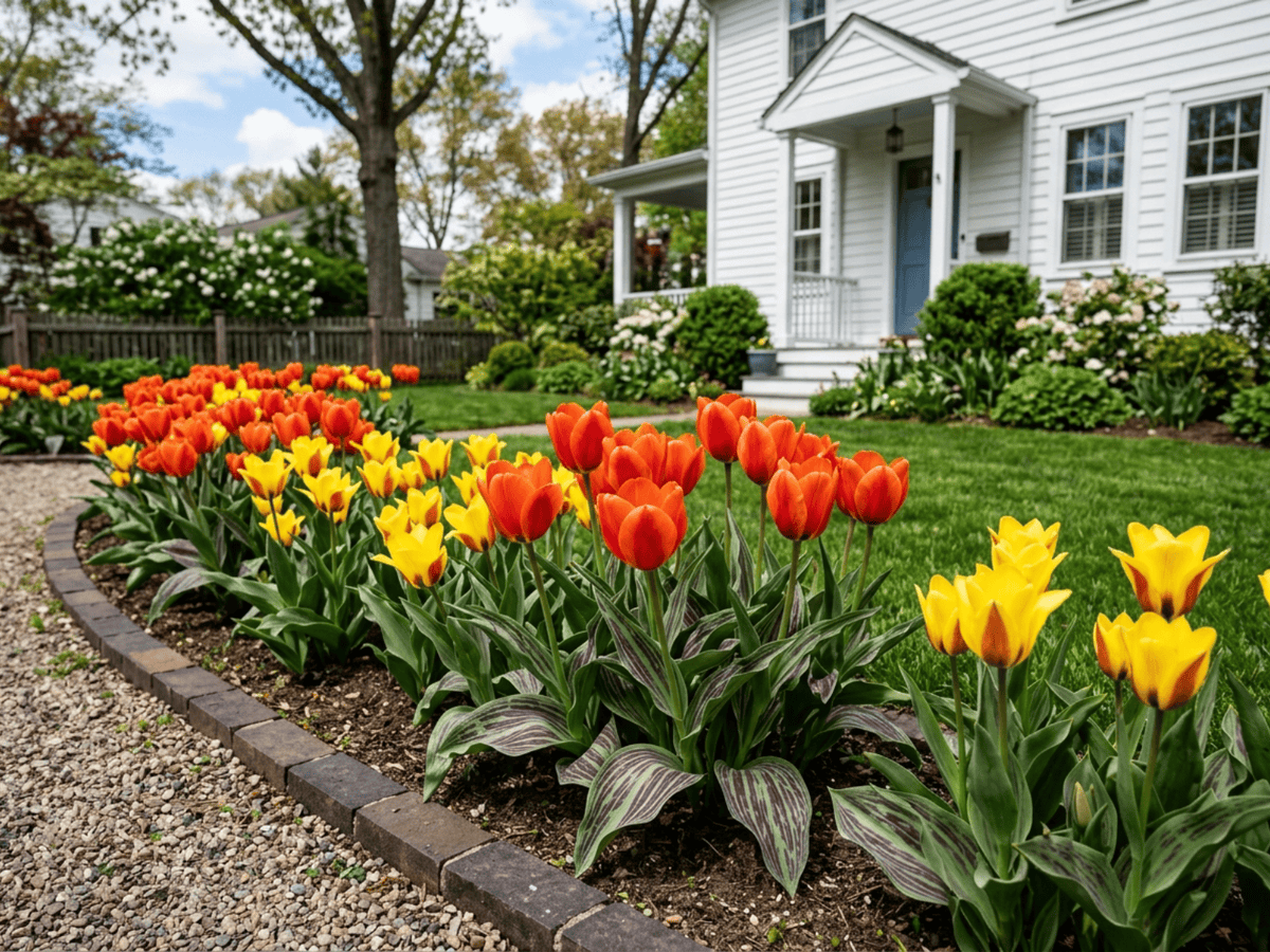 Greig's Tulip in a garden setting