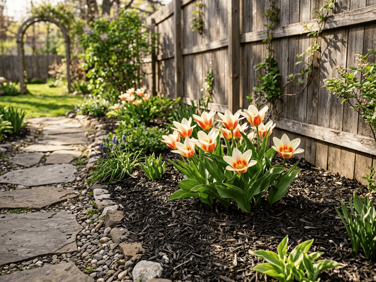 Tulipano ninfea in giardino