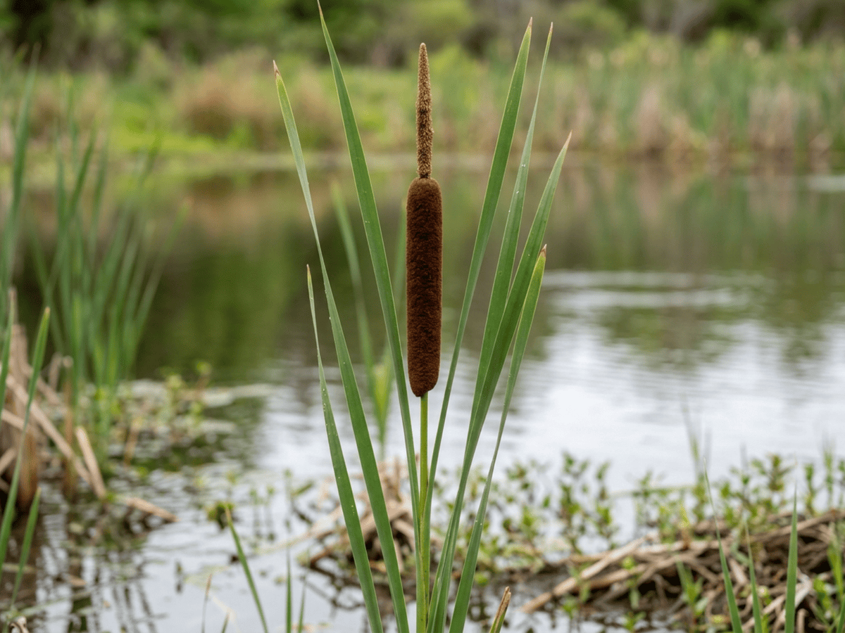 Broadleaf Cattail (Typha latifolia), whole plant
