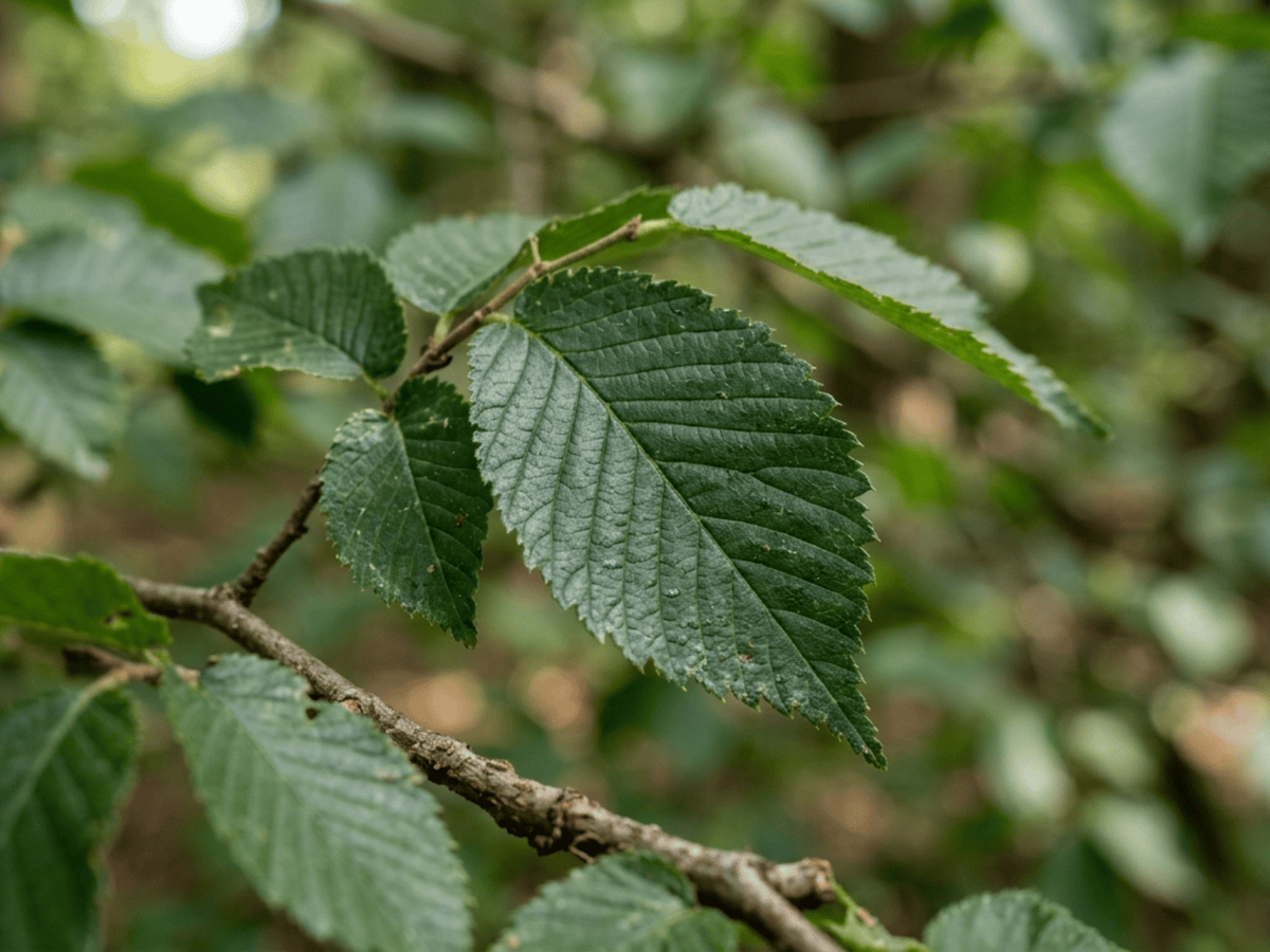 American Elm — close-up of leaves and flowers