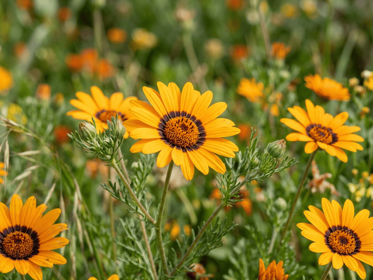 ursinia — primer plano de hojas y flores