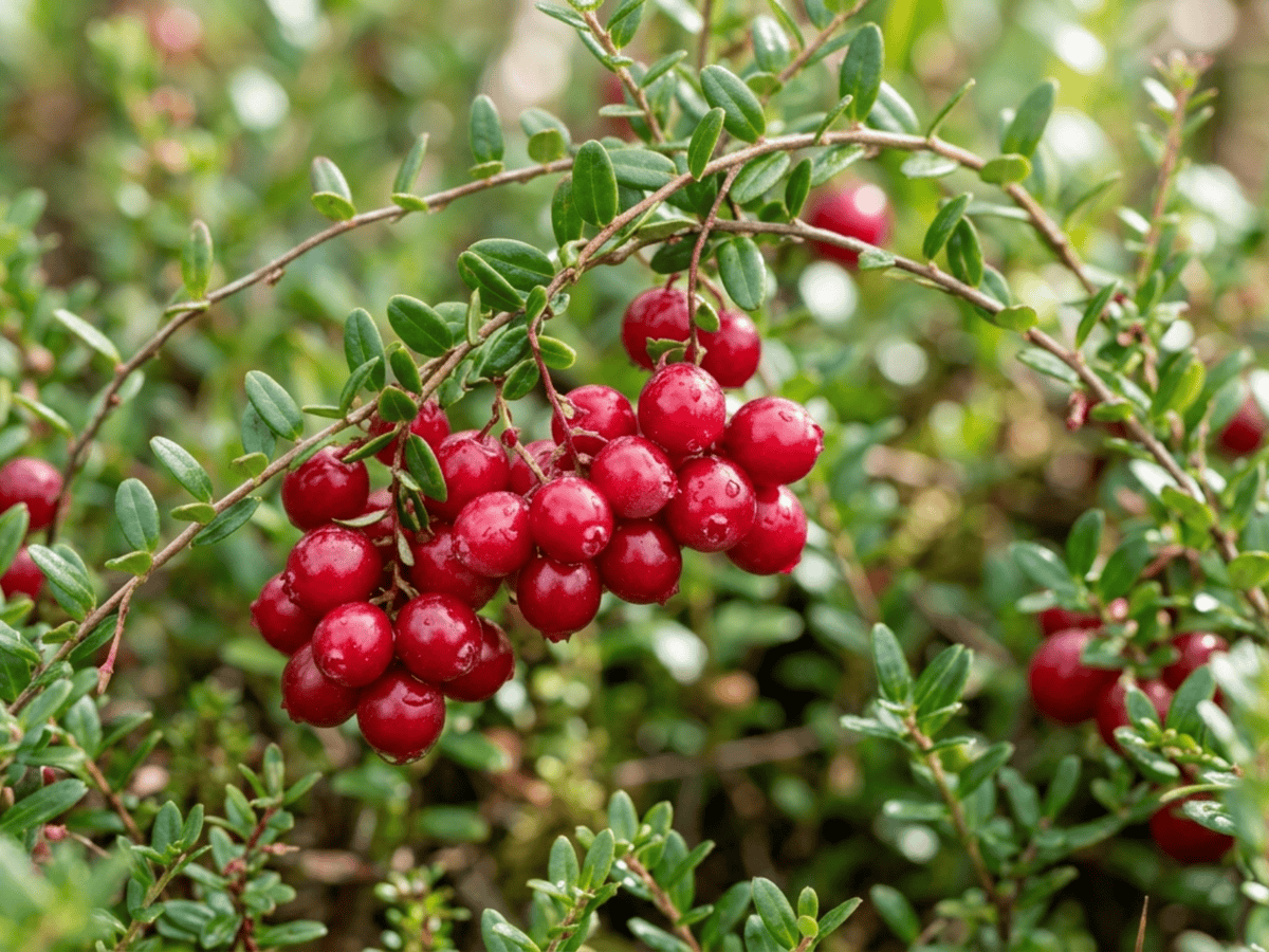 Arándano americano — primer plano de hojas y flores