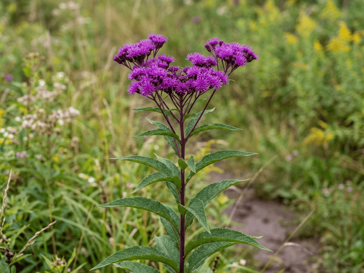 Vernónia-de-nova-iorque (Vernonia noveboracensis), planta inteira