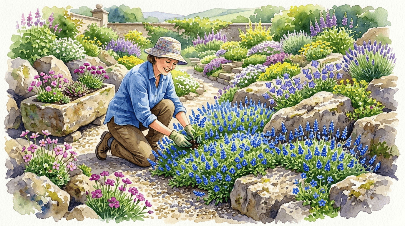 Illustrated historical scene for Prostrate Speedwell
