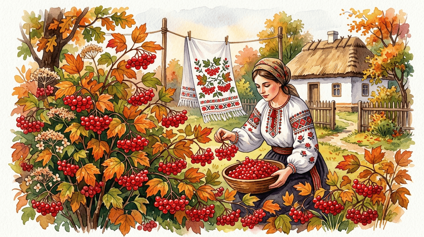 Illustrated historical scene for Guelder-Rose