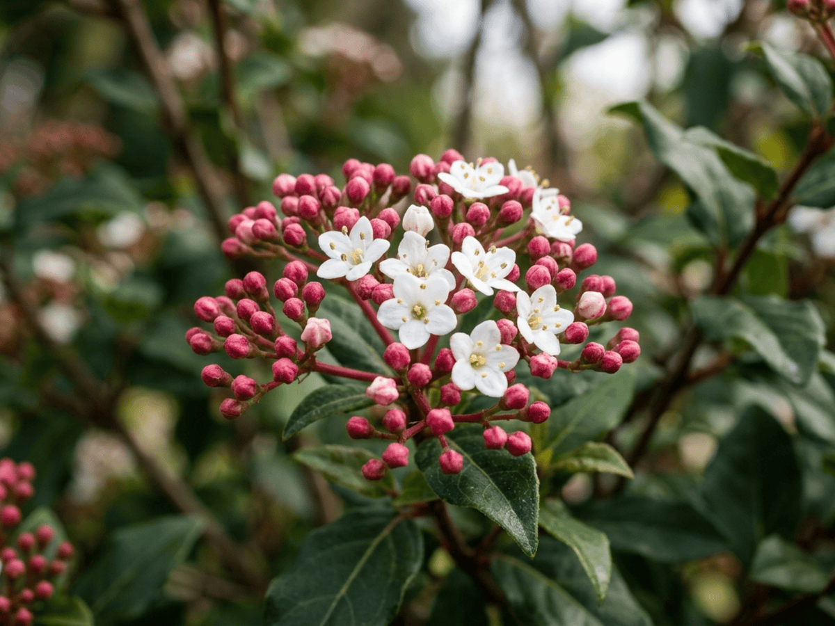Laurustinus Viburnum — seasonal appearance