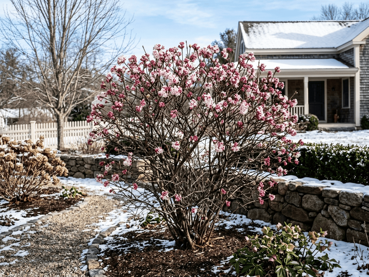 Dawn Viburnum in a garden setting