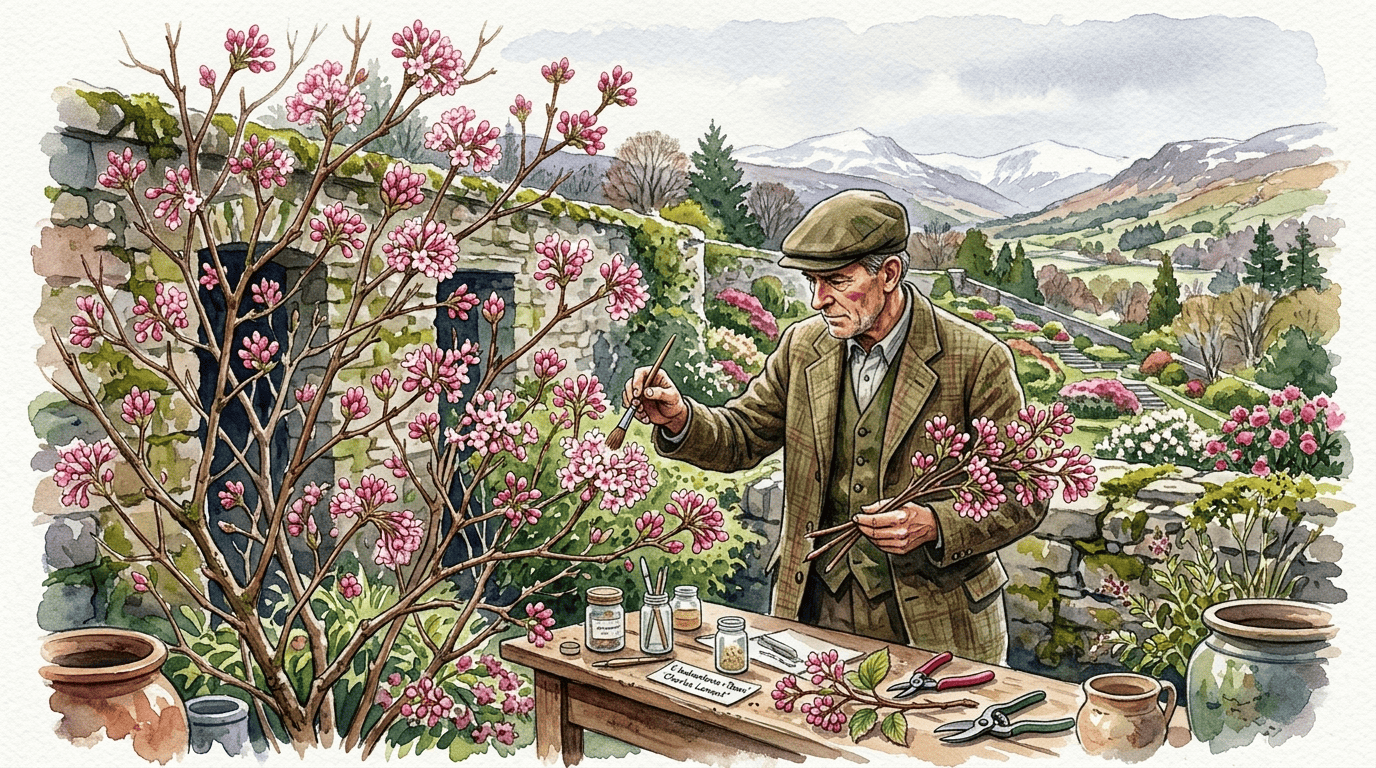 Illustrated historical scene for Dawn Viburnum