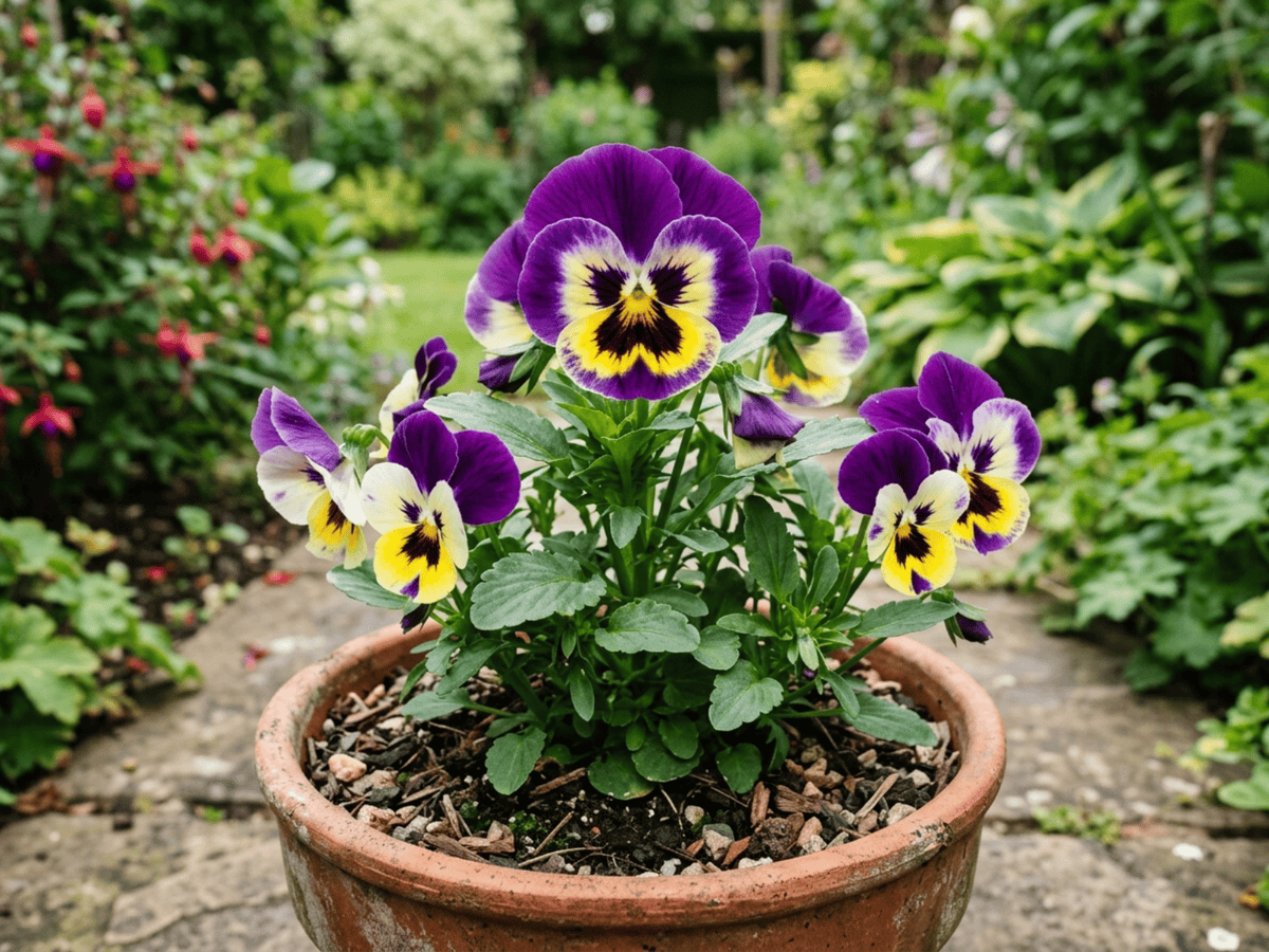 Pensée des jardins (Viola x wittrockiana), plante entière
