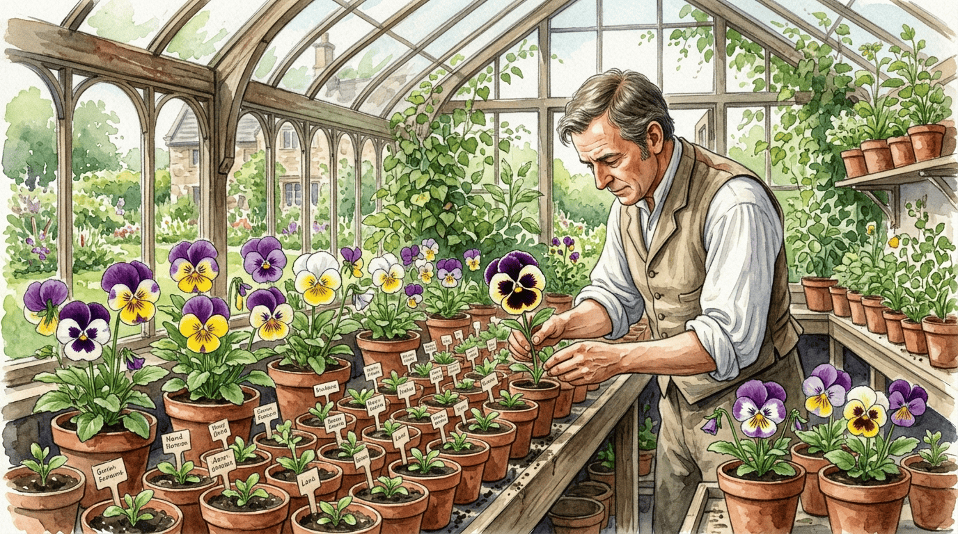 Scène historique illustrée pour Pensée des jardins