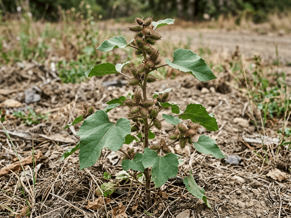 Lampourde glouteron (Xanthium strumarium), plante entière