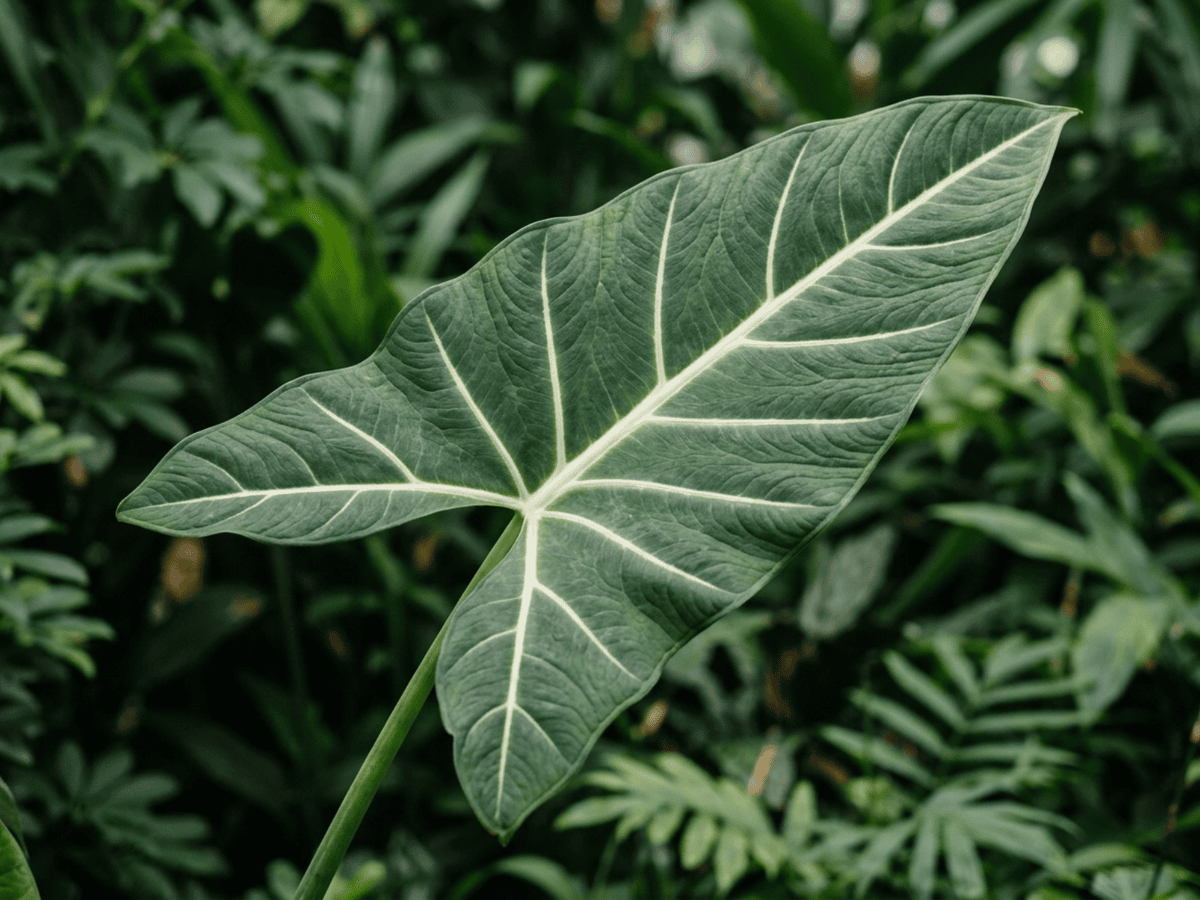 Arrowleaf Elephant's Ear — close-up of leaves and flowers