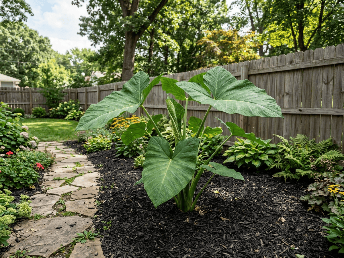 Arrowleaf Elephant's Ear in a garden setting