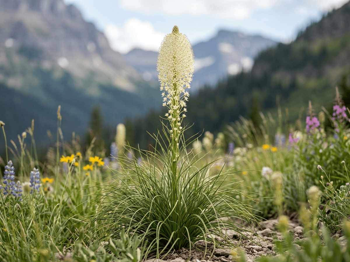 Herbe à ours (Xerophyllum tenax), plante entière