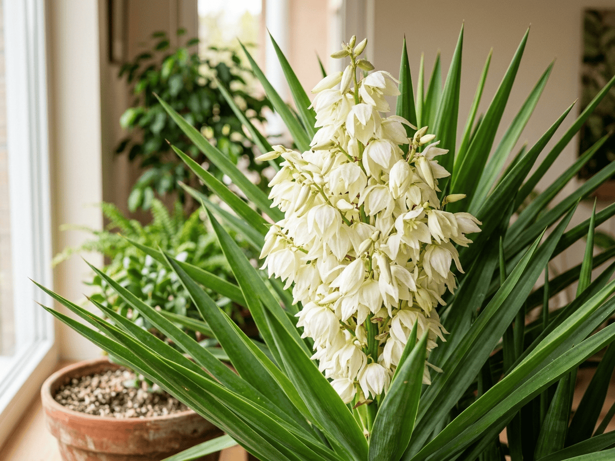 Yucca — primo piano di foglie e fiori