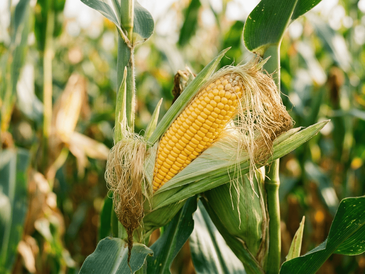 Maize — close-up of leaves and flowers