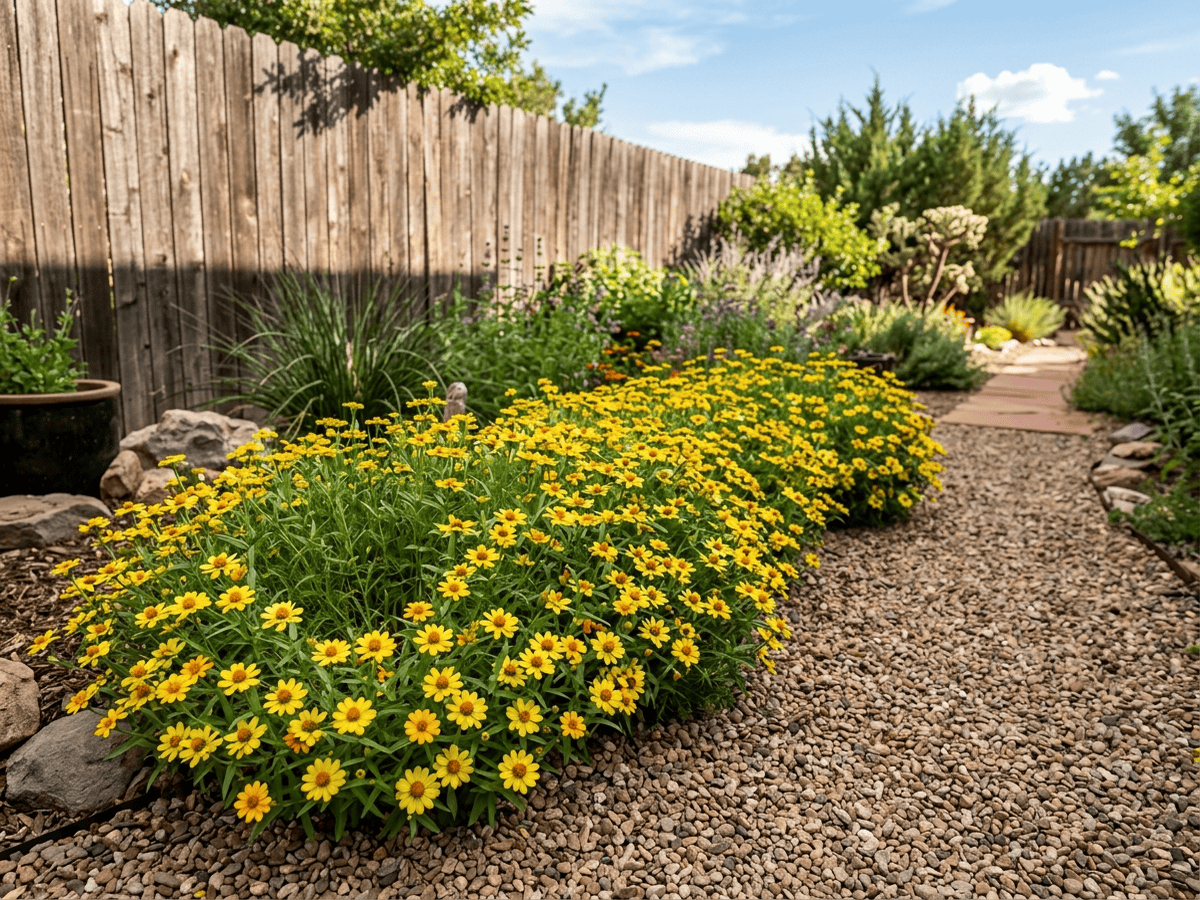 Rocky Mountain Zinnia in a garden setting